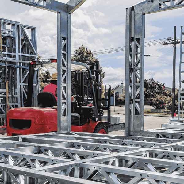 Steel frames getting fitted