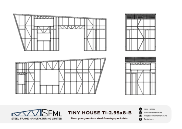 Tiny House Steel Frame Kitset - 2.95m x 8.0m - B - Image 4