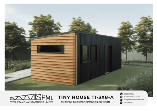 Steel Frame Manufacturing Ltd 3.0m x 8.0m tiny house steel framing kit final tiny house model