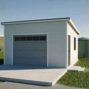 4.8m x 5.8m garage steel frame kit - front exterior view