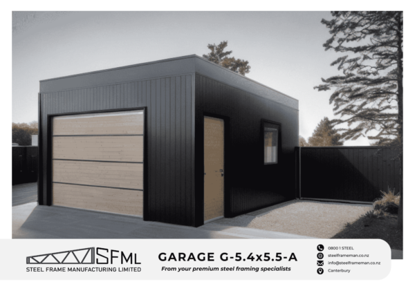 Garage Steel Frame Kitset - 5.4m x 5.5m