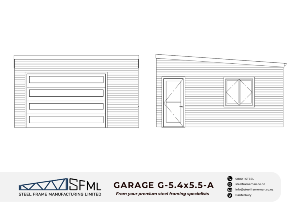 Steel Frame Manufacturing Ltd 5.4m x 5.5m Garage steel framing kit includes roof rafters, wall frames and ancillaries (brackets, screws, driver bits etc).