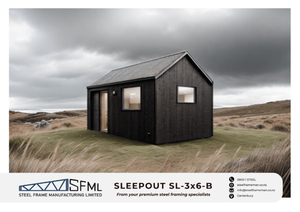 Steel Frame Manufacturing Ltd 3.0m x 6.0m Gable Sleep Out steel framing kit model house