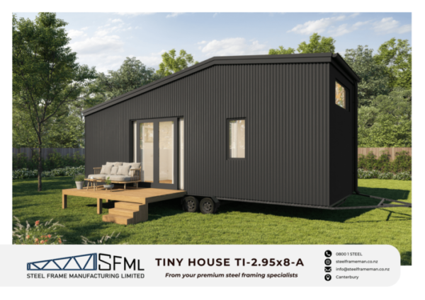 Steel Frame Manufacturing Ltd 2.95m x 8.0m tiny house steel framing kit model house New Zealand