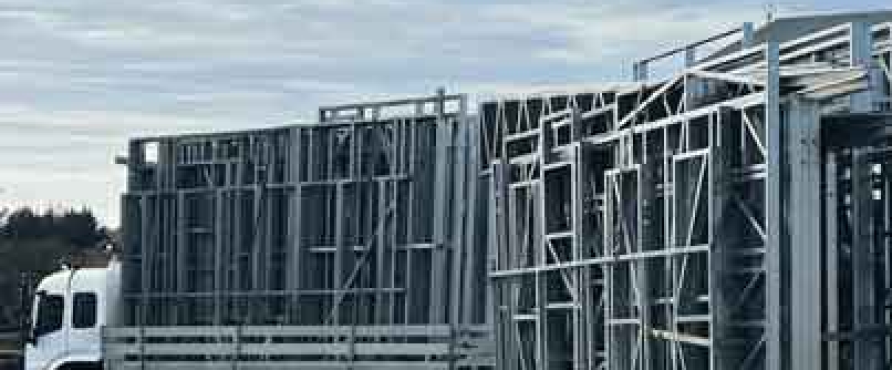 slider-2 Steel frames in a truck loaded ready to be delivered